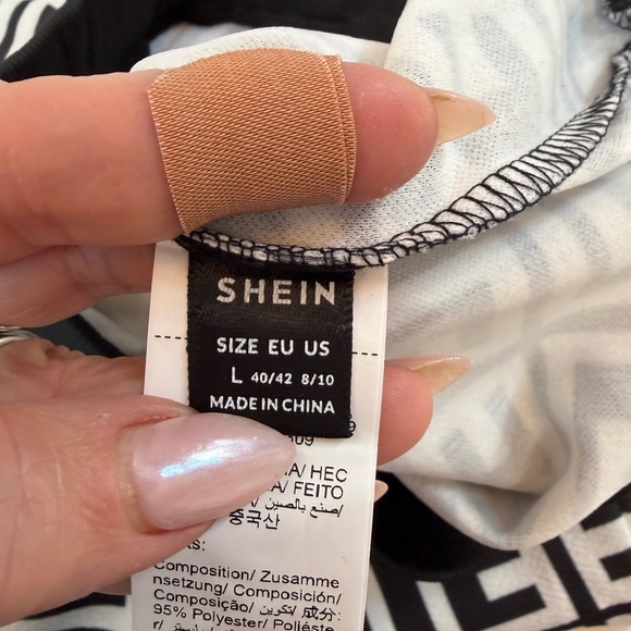 #461 Adorable Track/Warm Up Suit from SHEIN Black and White Geometric Top. - Picture 5 of 8